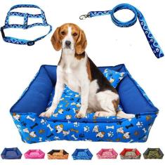 Imagem de Cama Pet Cachorro Gato Quadrada Estampada 62 X 62 X 18 G +
