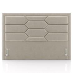 Imagem de Cabeceira Cama Box Casal 140cm Texas P02 Veludo Bege - Mpozenato