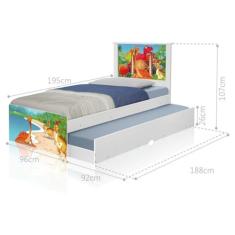 Imagem de Bicama Juvenil Adesivada Terra dos Dinossauros