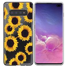 Imagem de Yerebel Capa para Galaxy S10 Plus, Galaxy S10 Plus, capa fofa para Samsung S10 Plus, capa de celular de borracha macia TPU transparente flexível para Samsung Galaxy S10 Plus de 6,4 polegadas