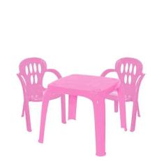 Imagem de Mesa Quadrada Infantil Com 4 Cadeiras Resistente Multiuso Aprendizagem