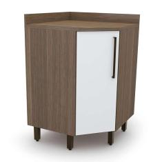 Imagem de Balcão de Cozinha de Canto com Tampo Evolution 1 pt Tannat e Branco