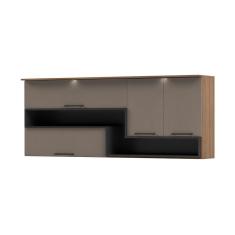 Imagem de Armário De Cozinha Aéreo 200cm Com Iluminação Cr6199 fumê