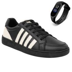 Imagem de Tênis Masculino Esportivo Leve Conforto  de Amarrar + Relógio-Masculino