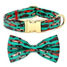Imagem de Coleira de gravata borboleta para gato/cachorro, carro de corrida clássico, verde, vermelho, preto, acessórios de aniversário de casamento