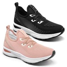 Imagem de Kit 2 Pares Tênis Feminino Casual Vili Academia Caminhada-Feminino