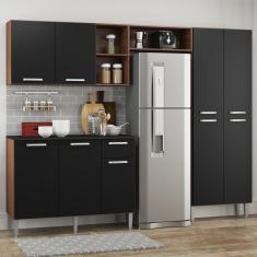 Imagem de Cozinha Completa Multimóveis Com Balcãomadeirado Com Preto