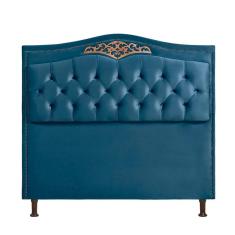 Imagem de Cabeceira Cama Box Casal 140 Cm Estofada Luxor Azul Holanda Plus Speciale Home