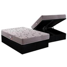 Imagem de Cama Box Baú Queen: Colchão Espuma Herval D45 / Ag65 Black Double Face