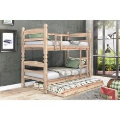 Imagem de Treliche Beliche Thor com Cama Auxiliar Madeira Maciça Sem Pintura