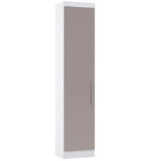 Imagem de Guarda Roupa Sapateira Modulado 50cm 1 Porta Alpes Luciane Móveis Branco Pf Com Cinammon Pf