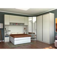 Imagem de Guarda Roupa Canto Casal Com Espelho Legno Crema Com Kashmir Prime Luc