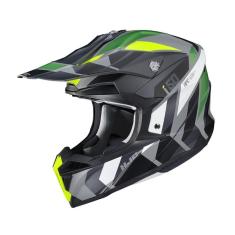 Imagem de Capacete Hjc Off I50 Vanish Cinza Preto Verde E Amarelo 60 [f016]