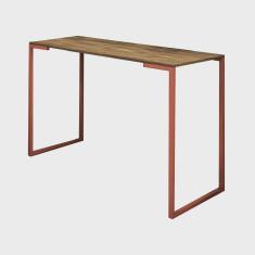 Imagem de Mesa Escrivaninha 90cm Stan Home Office Industrial Consultório Ferro Bronze mdf Carvalho - Ahz Móveis