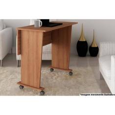 Imagem de Mesa Multiuso Juvenil Dobrável Me4117 C/ Rodízios Amêndoa - Tecno Mobili