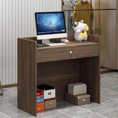 Imagem de Mesa de balcão de recepção moderna, balcão de varejo para caixa com gavetas, pequena mesa de recepção de beleza, estação de trabalho de computador para salão de entrada, escritório, para loja de