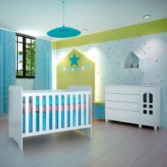 Imagem de Quarto de Bebê Completo Berço 3 em 1 Gabrielle Cômoda com Porta Fralda