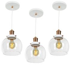 Imagem de kit 3 Lustre Pendente Château Bola Media Vidro /Cobre