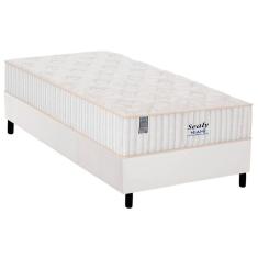 Imagem de Cama Box Solteiro: Colchão Molas Plumatex MasterPocket Ensacadas Miami + Base CRC Courano White(88x188)