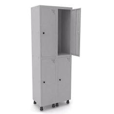 Imagem de Guarda Volume Roupeiro 4 Portas Aço Grp 502/4 Pandin Móveis Cinza