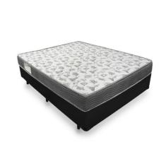 Imagem de Cama Box Casal 138 Tecido Sintético Preto Com Colchão De Espuma - D33