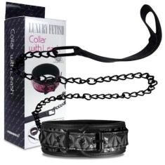 Imagem de Coleira Fetiche Luxury Na Cor Preta Com Corrente With Leash - Aphrodis