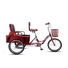Imagem de Triciclo adulto ao ar livre 50.8 cm bicicleta dobrável adulto com cesta de compras bicicleta cruiser de 3 rodas para pais pegarem e deixarem crianças carga pedalada de 250 kg