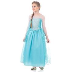 Imagem de Fantasia Elsa Frozen Vestido Infantil Luxo - Disney - Abrakadabra