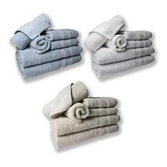 Imagem de Jogo De Toalhas 6 Banhos 6 Rostos 6 Pisos Grossa Az+bg+br