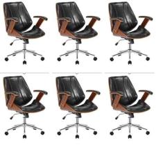 Imagem de Kit 6 Cadeiras Escritório Diretor Giratória Kopenhagen Preto