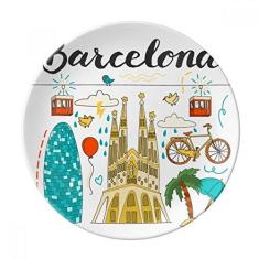 Imagem de Prato de sobremesa de porcelana decorativa da Sagrada Família espanhola Barcelona de 20,32 cm para jantar em casa