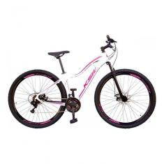 Imagem de Bicicleta Feminina Aro 29 Ksw Mwza 24v Câmbios Shimano Garfo Suspensão Branco-pink-violeta 17