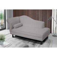 Imagem de Recamier Divã Larissa Liso 160cm Lado Esquerdo Suede Bege - Vh Moveis