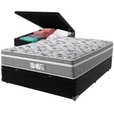 Imagem de Cama Box Baú e Colchão Evolution Molas Ensacadas Casal Probel,  Preto