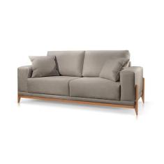 Imagem de Sofá 2 Lugares Linho Cinza Medio almofada solta c/ziper removivel sala