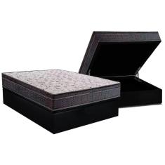 Imagem de Conjunto Box Baú Casal: Colchão Espuma Ortobom D20 Physical Super Hiper Resistente 17 + Base CRC Suede Black(138x188)