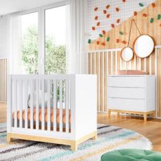 Imagem de Quarto De Bebê Retrô Berço Médio E Cômoda Amor Perfeito - Divicar, bra