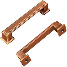 Imagem de GRANTENOV Puxadores para armário de cozinha de latão antigo de 9,5 cm Puxadores de gaveta marrom café sólido puxadores de gaveta puxadores de gaveta de cozinha puxadores de gaveta para banheiro quarto