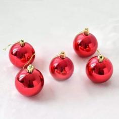 Imagem de KIT 12 Bolas de Natal Vermelha Decoração Enfeite Natalino Bolinhas de 