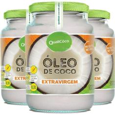 Imagem de Kit 3 Óleo De Coco Extra Virgem Qualicôco 500Ml