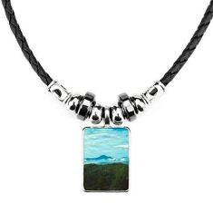Imagem de DIYthinker Colar Blue Sky Green Forestry Science Nature Scenery Jewelry Torque Leather Rope Pendant