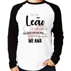 Imagem de Camiseta Raglan Sou De Leão Manga Longa - Foca Na Moda