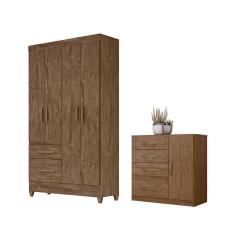 Imagem de Jogo Gaveteiro E Roupeiro Taiti Castanho Wood
