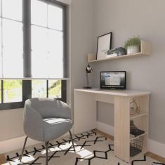 Imagem de Conjunto de Mesa com Prateleiras para Escritório ou Home Office 90 Cm de Largura