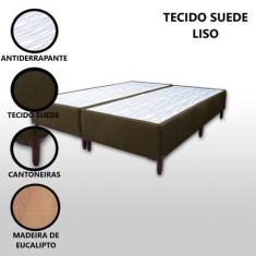 Imagem de Base Box Queen Bipartido Padrão Suede Liso (1,58 X 1,88 M) Com 37 Cm D