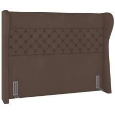 Imagem de Cabeceira Cama Box Casal 140 cm P05 Madrid Veludo Marrom - Lyam Decor