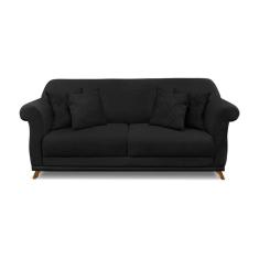 Imagem de Sofá 3 Lugares Abruzzo Suede Preto 180 Cm