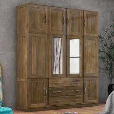 Imagem de Guarda-Roupa Casal Paris 10 Portas 3 Gavetas Com Espelho Madeira Maciç