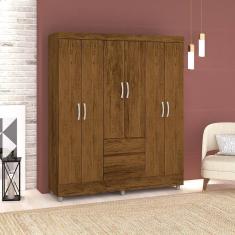 Imagem de Roupeiro 6 Portas Miura Imbuia Rústico