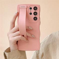 Imagem de Capa de telefone com pulseira de doces ondulados para Samsung Galaxy S23 Ultra S22 Plus S21FE S20 capa de silicone macio para Samsung A53 A73 A33 A02S, rosa, para Samsung S23
